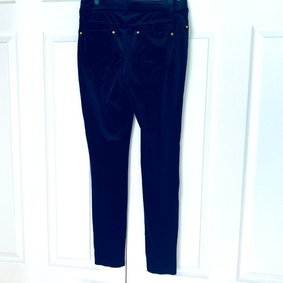 VELVET Womans Jean Style Leggings Lucious Black Gold Grommets Buttons Pants Sz8 - Picture 7 of 7